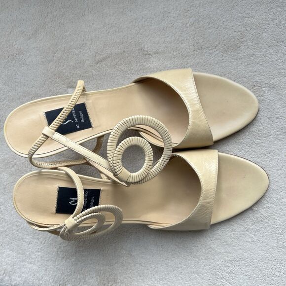 Di Sandro Bologna Neutral Tan Heeled Sandal EU 37.5 US 7-7.5 Italian Double Ring - Picture 8 of 16